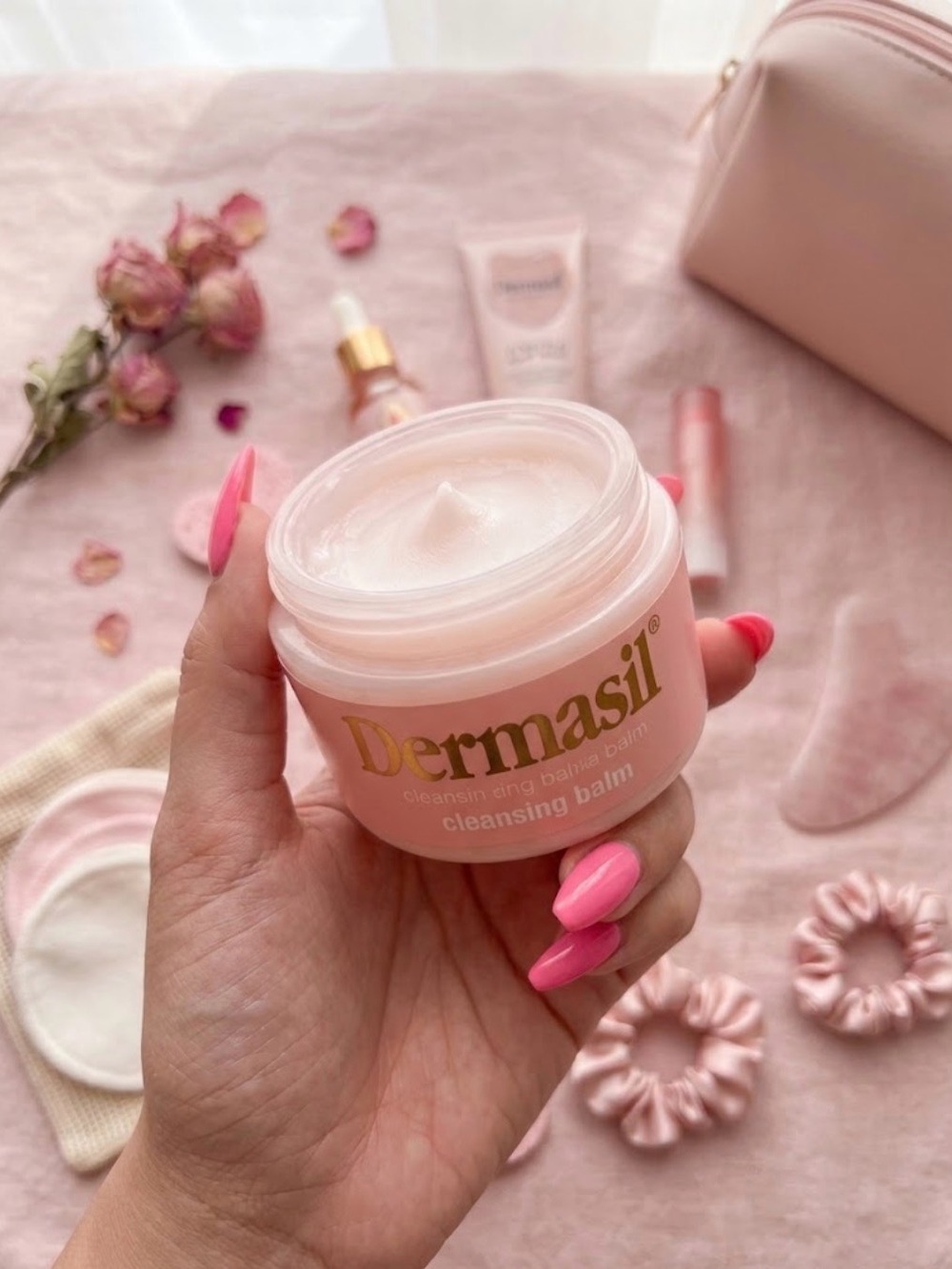 Dermasil | Makeup - Melting Cleansing Balm | Pink Rose Hyaluronic Acid | Viral 🌸